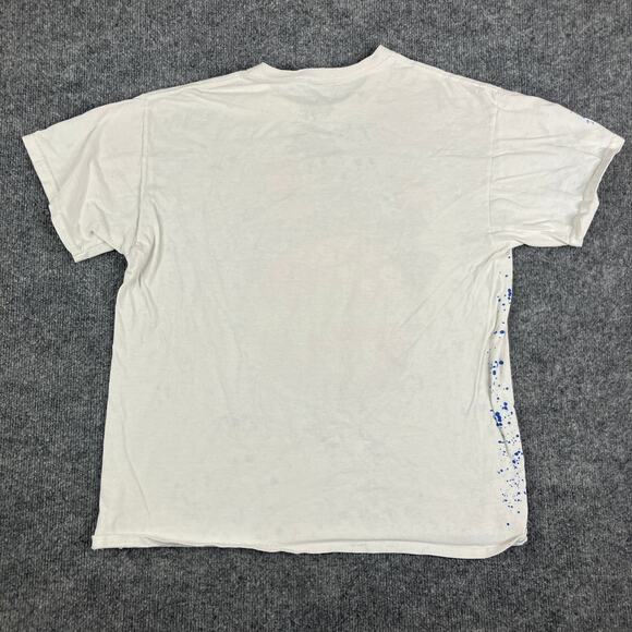 Space Jam T-Shirt Mens L White Blue Splatter Graphic Looney Tunes Basketball - Picture 6 of 7